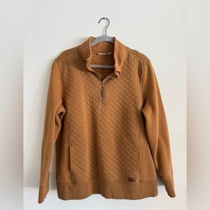 L.L. Bean Women’s Quilted Brown Zip-Up Sweater